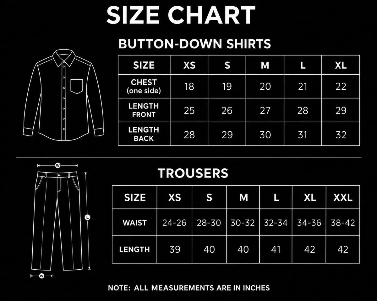 DUO PACK (WHITE BUTTON DOWN SHIRT WITH DARK BROWN FLAPPER TROUSER )
