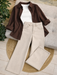 (TRIO PACK) BROWN WITH BEIGE  Outfit Set