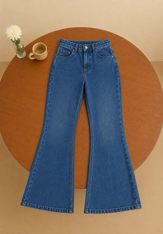 DARK BLUE BELL BOTTOM JEANS