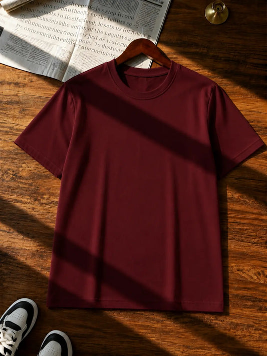 MAROON HALF SLEEVE T-SHIRT