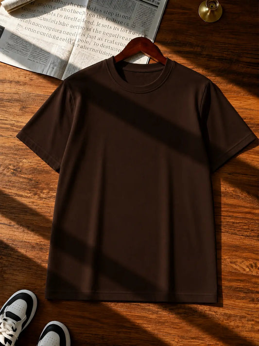 DARK BROWN HALF SLEEVE T-SHIRT