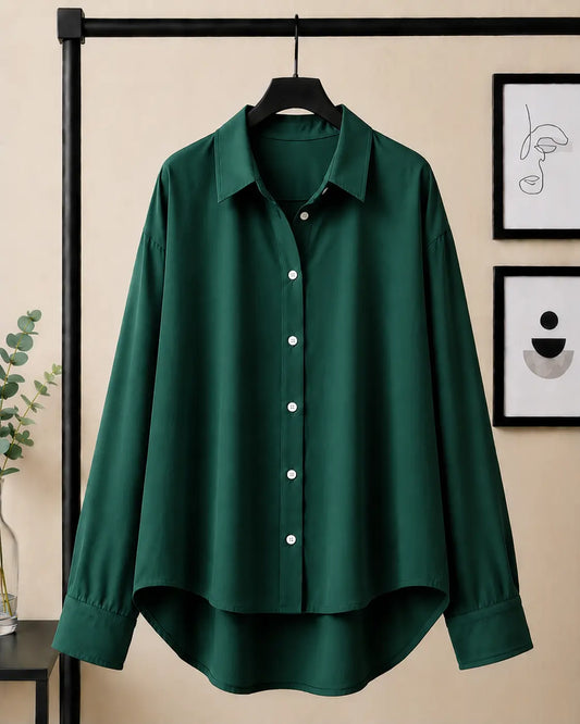 BOTTLE GREEN BUTTON DOWN SHIRT