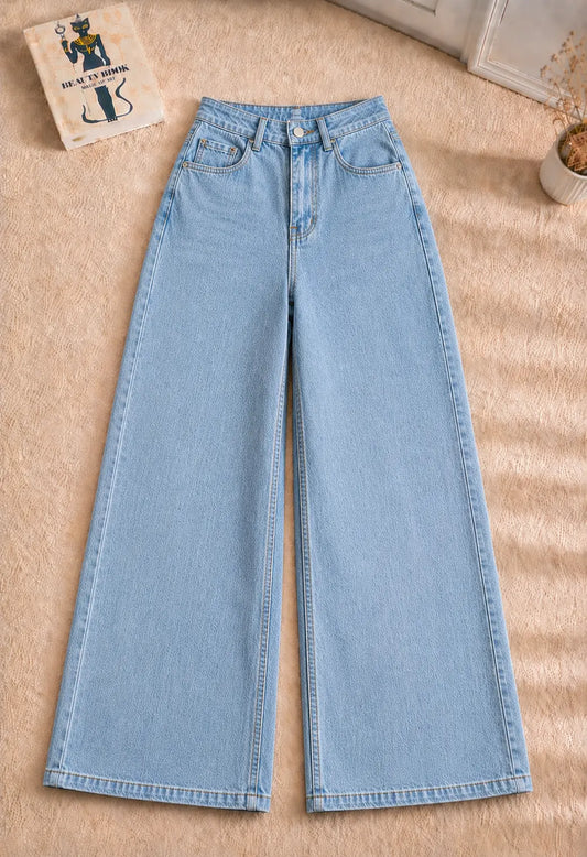 SKY BLUE WIDE LEG BAGGY JEANS