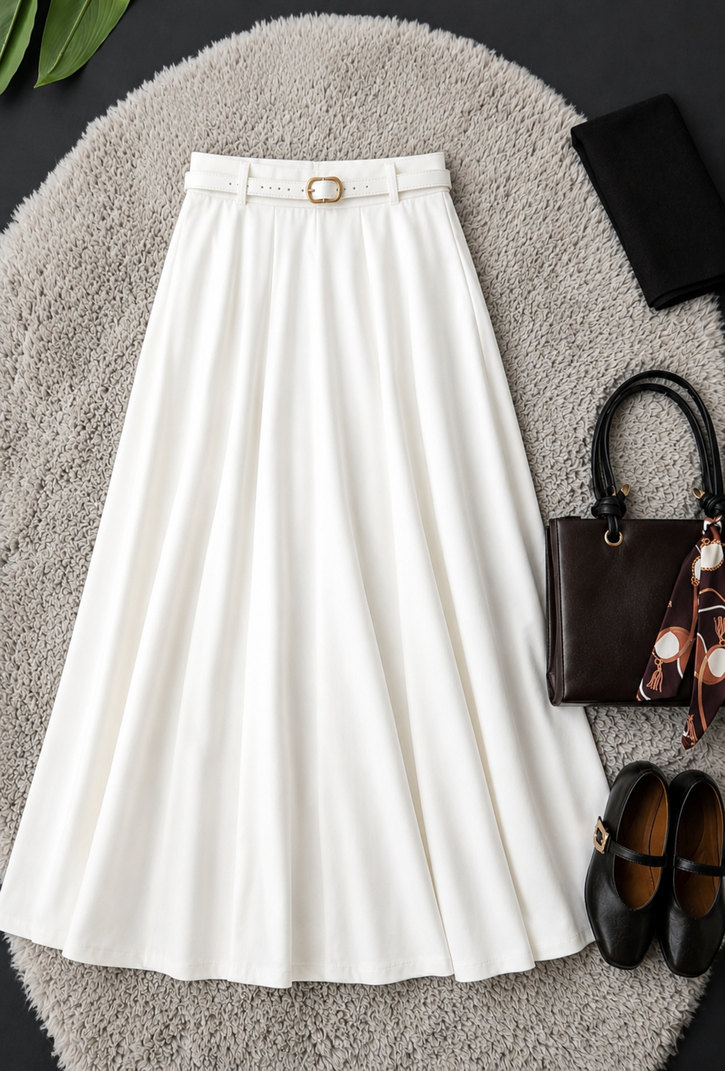 WHITE MAXI SKIRT
