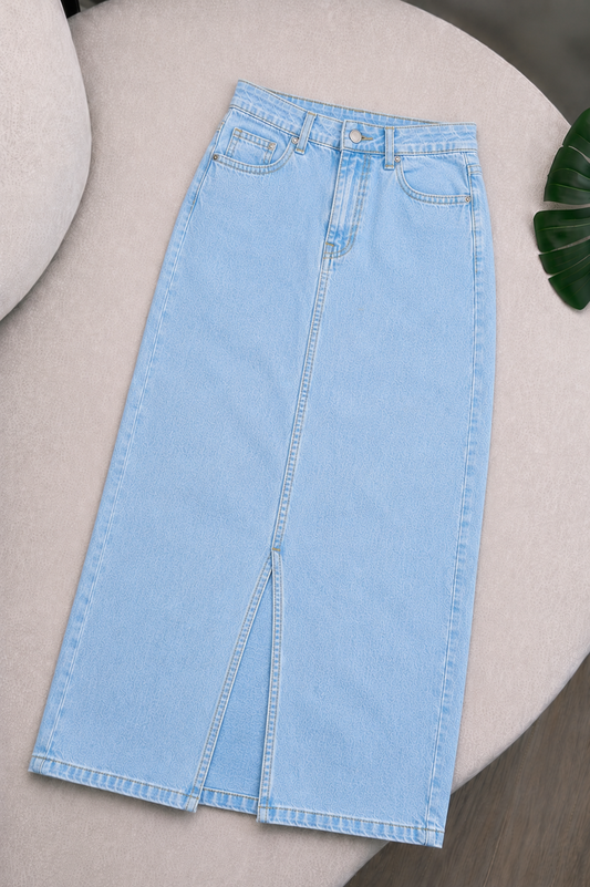 SKY BLUE DENIM SKIRT