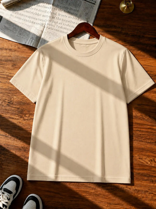 BEIGE HALF SLEEVE T-SHIRT