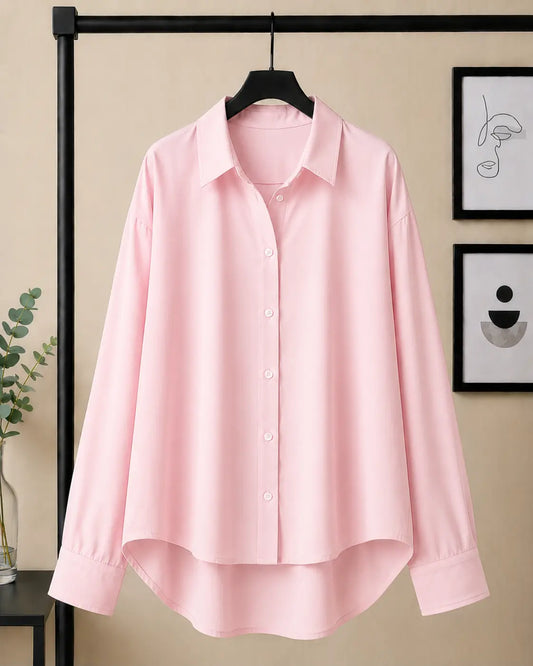 BABY PINK BUTTON DOWN SHIRT