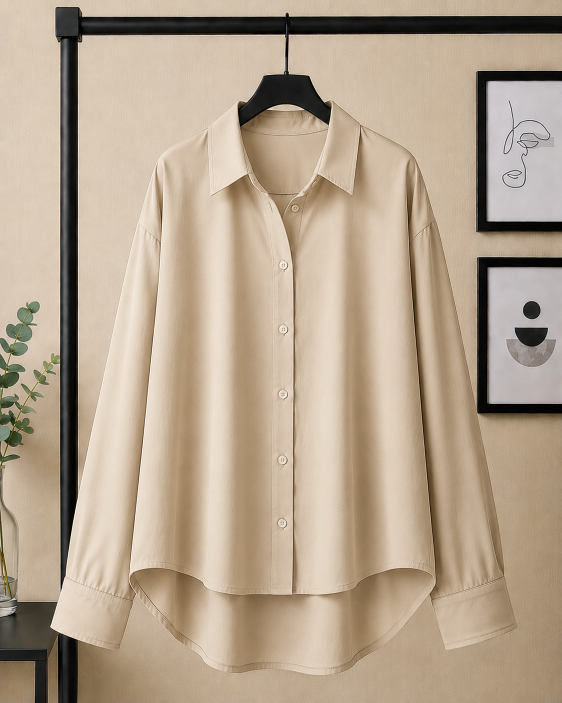 BEIGE BUTTON DOWN SHIRT