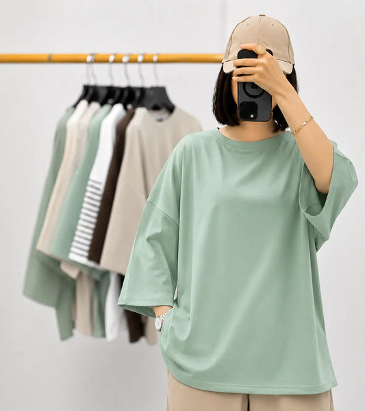 MINT GREEN BAGGY DROP SHOULDER TEE