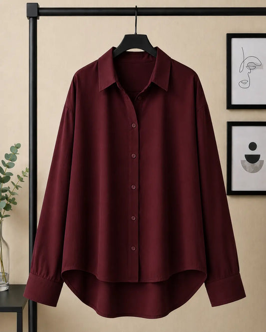 MAROON BUTTON DOWN SHIRT