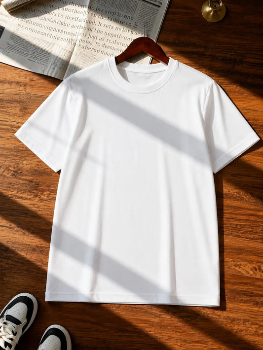 WHITE  HALF SLEEVE T-SHIRT