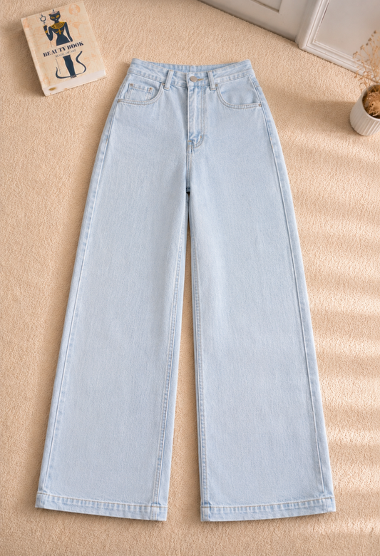 ICE BLUE WIDE LEG BAGGY JEANS