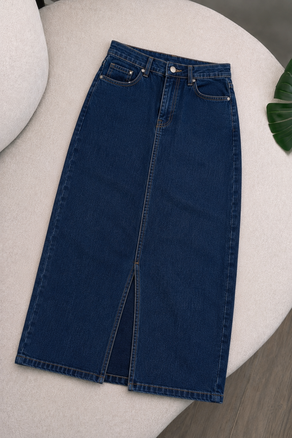 DARK BLUE DENIM SKIRT