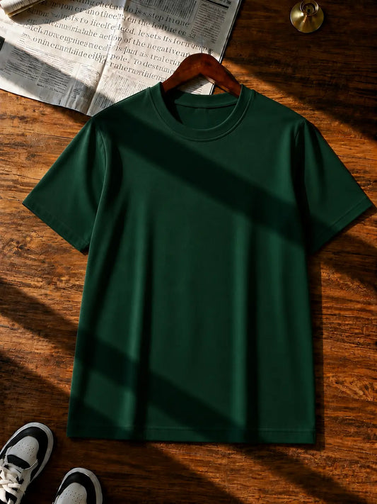 BOTTLE GREEN HALF SLEEVE T-SHIRT
