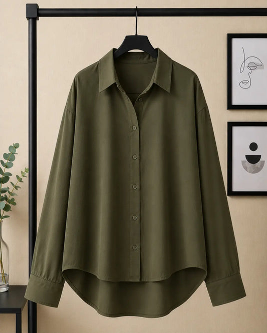 OLIVE GREEN BUTTON DOWN SHIRT
