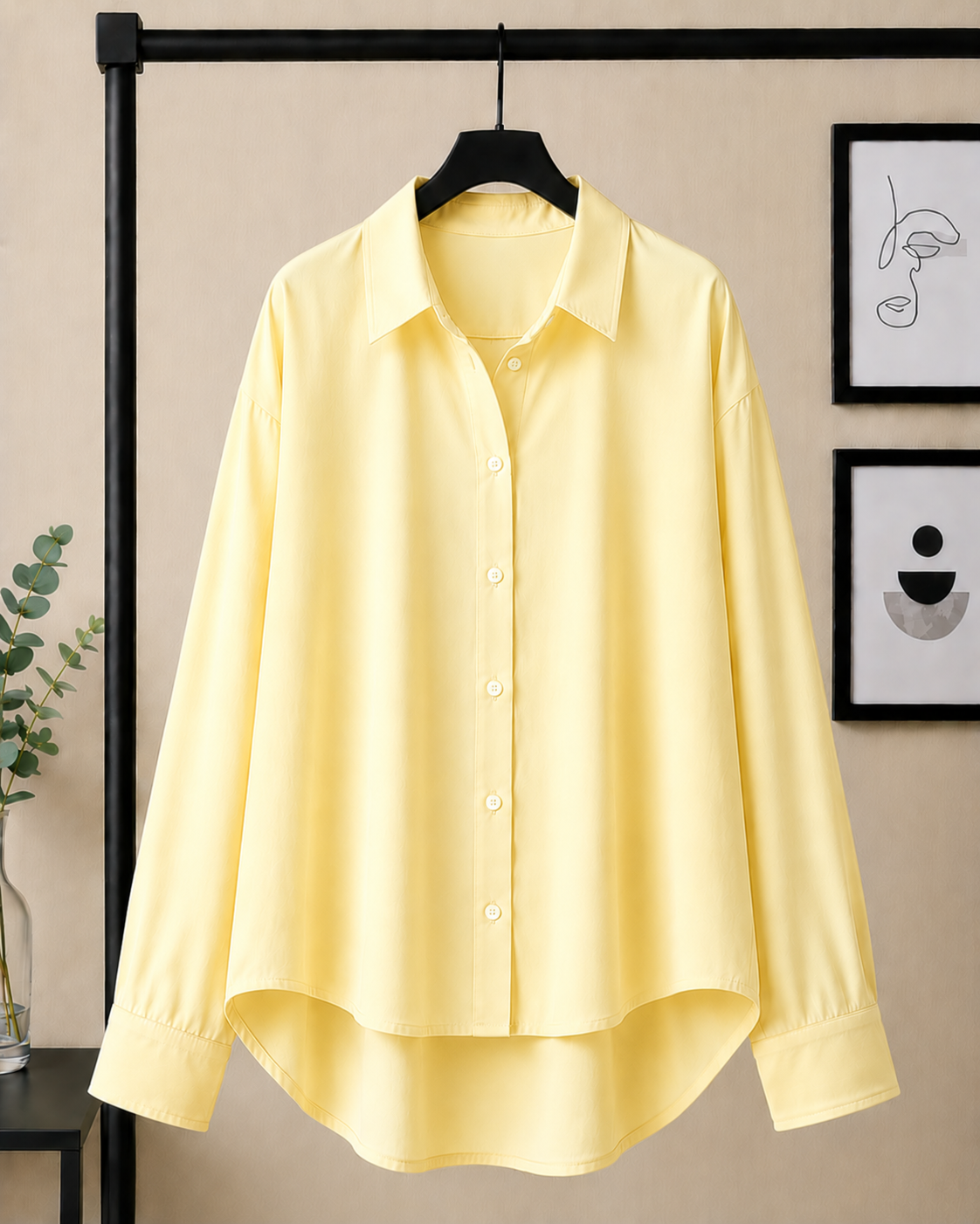 BUTTER YELLOW BUTTON DOWN SHIRT
