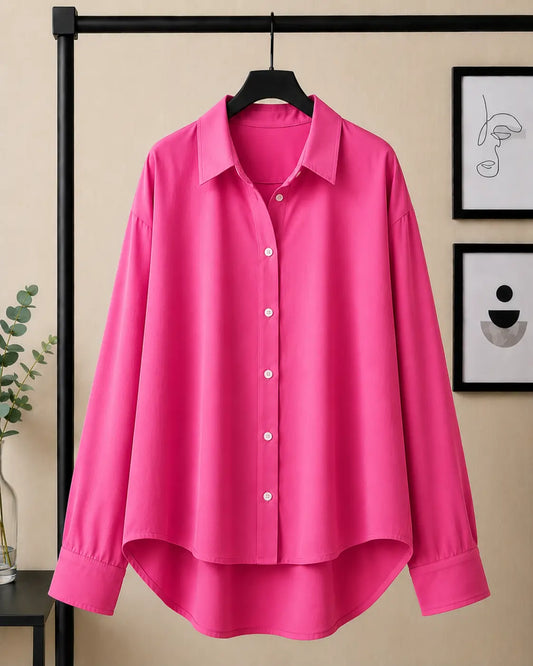 SHOCKING PINK BUTTON DOWN SHIRT