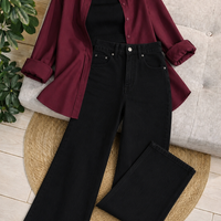 (TRIO PACK) MAROON WITH JET BLACK  Outfit Set