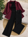 (TRIO PACK) MAROON WITH JET BLACK  Outfit Set