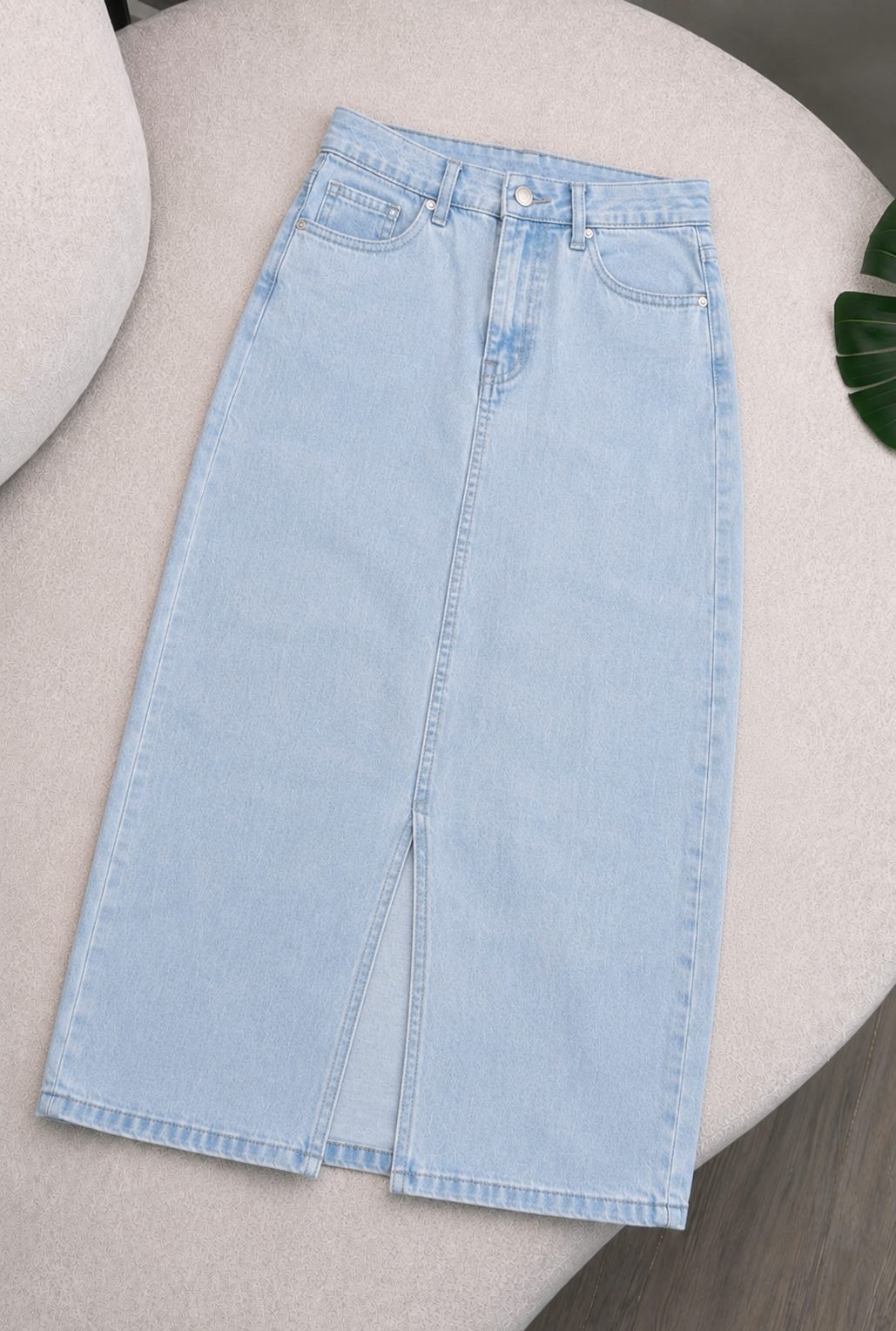 ICE BLUE DENIM SKIRT