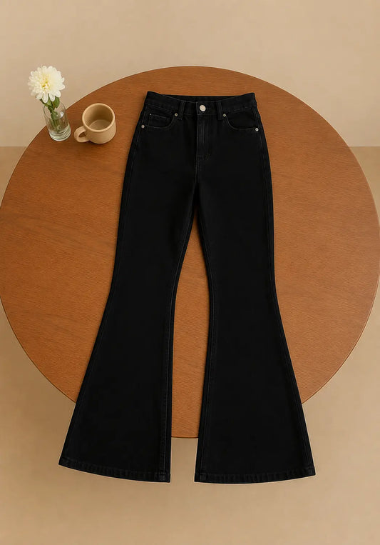 BLACK BELL BOTTOM JEANS
