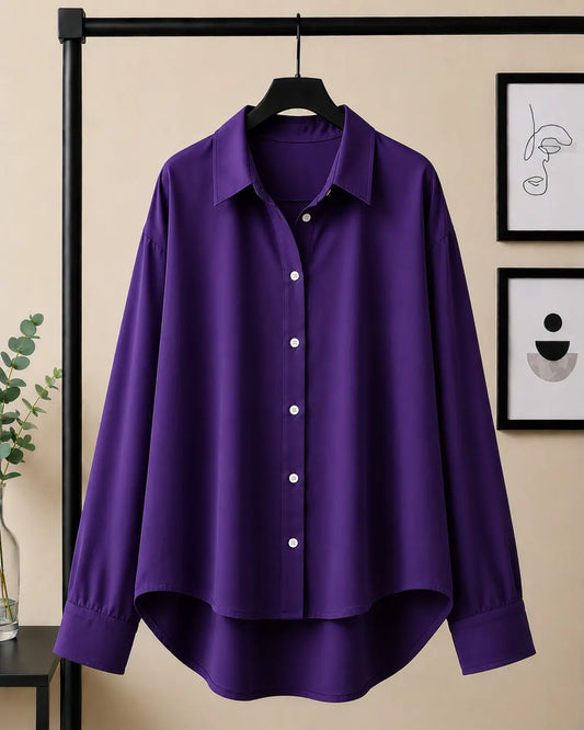 DARK PURPLE BUTTON DOWN SHIRT