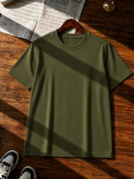 OLIVE GREEN HALF SLEEVE T-SHIRT